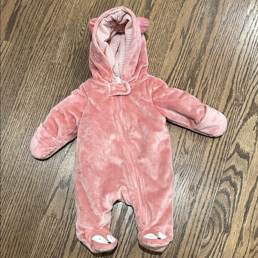 Carters newborn Bunting - pink fox